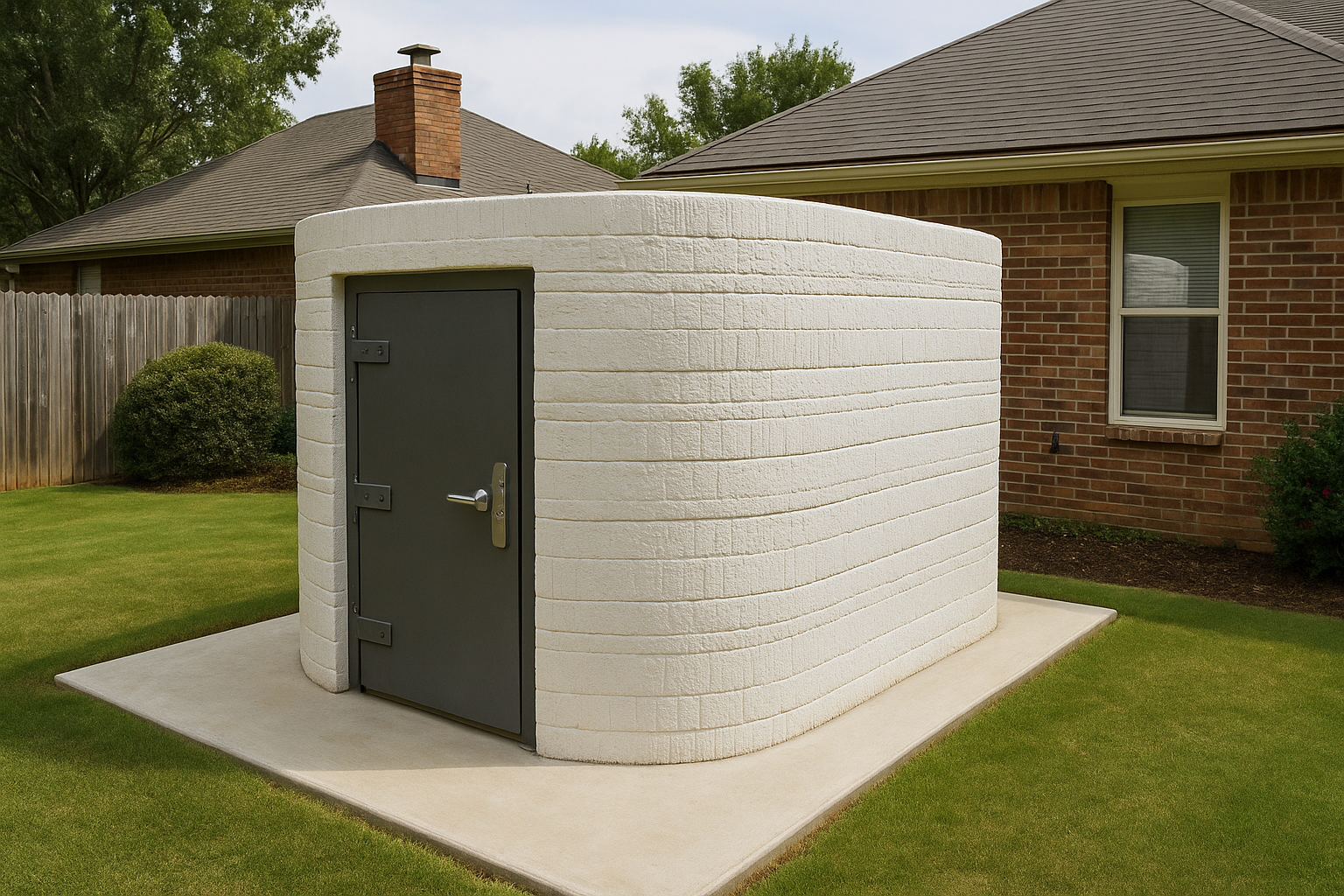 Modern safe room with concrete core